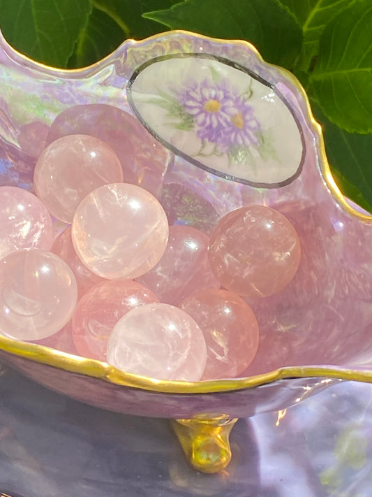 Gorgeous Star Rose Quartz mini sphere
