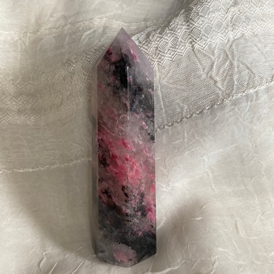 Rhodonite with Pink Tourmaline and Quartz