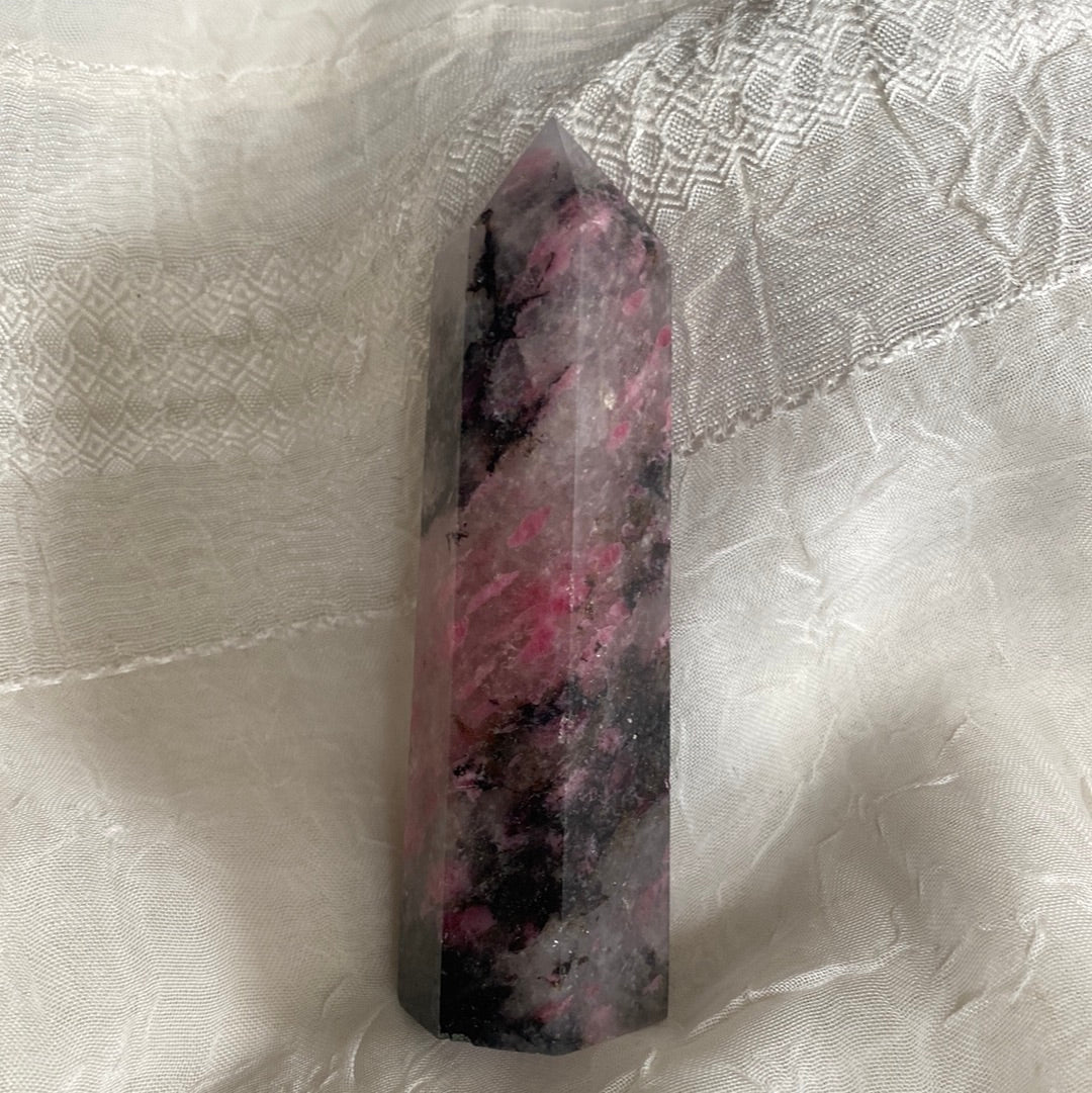 Rhodonite with Pink Tourmaline and Quartz