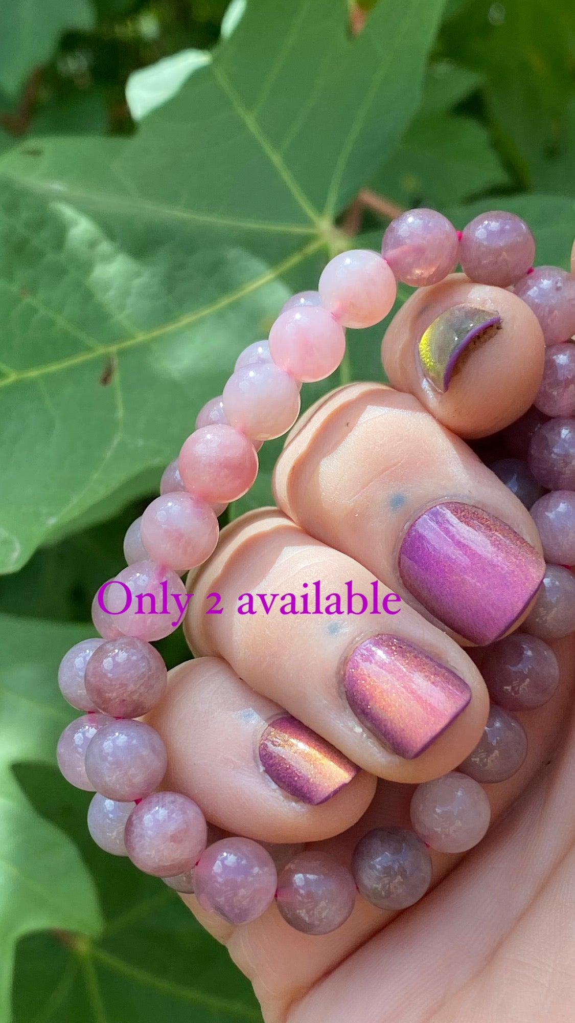 Lavendar Rose Quartz Crystal Bracelet