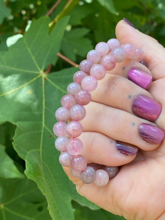 Lavendar Rose Quartz Crystal Bracelet
