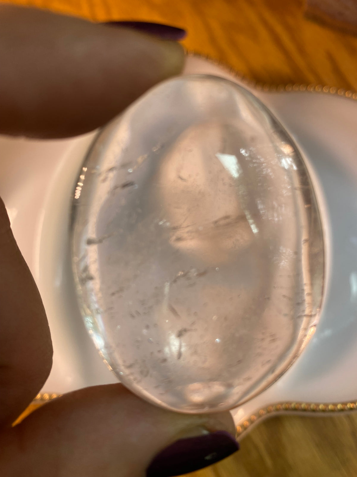 Clear Quartz Palm Stone